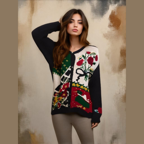 XHK Sweaters - Cardigan, quite unique. 55% Ramie 40% Cotton.
